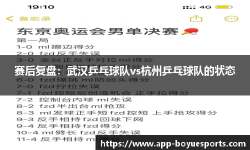 赛后复盘：武汉乒乓球队vs杭州乒乓球队的状态